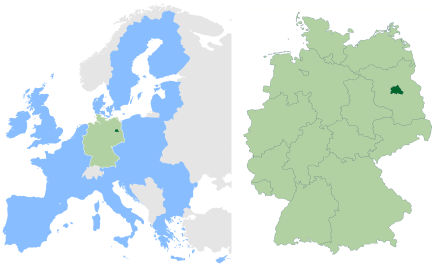 The location of Germany and Berlin (source: wikipedia)